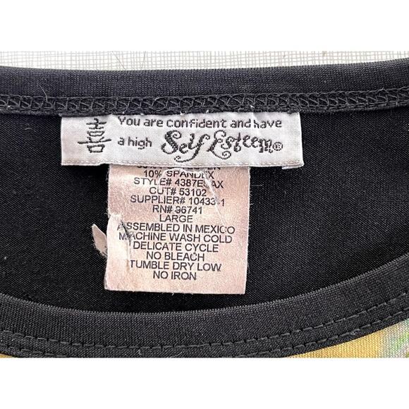 Self Esteem Sz L Los Angeles Graphic Knit Top Y2K Stretch Unique Vintage Unique - Picture 9 of 9